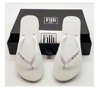 Filli London St Tropez Crystal Flip Flops - White - UK5-UK6