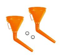 Filling Funnel Set, 2 Pieces Funnel with Hose and Strainer, 1.2 Litre Car Oil Funnel, Universal Car Funnel for Oil Change, Petrol, Car, Workshop and Household, Plastic (Orange)