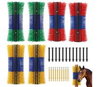 FillTouch 6 Pack Livestock Scratch Brush with Screws, Horse Scratching Post Goat Scratcher Brushes, Full Massage Grooming Brush for Cow, Cattle, Sheep, Pig Back Itching Relieve, 17.1 x 7.2 Inch