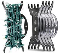 Filltown 4 Pack Cable Tidy Carrier, Christmas Lights Extension Lead Winder, Multi-Functional Holiday Light Organiser, Christmas Lights Storage Reel Tangle-Free Holder, Extension Cords, Black