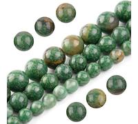 Filluck Natural Stone Beads African Jade 8mm Polished Round Smooth Green Gemstone Beads for Jewelry Making Adults 15 Inch(African Jade,8mm)