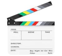 Film Clapper Board 12 x 10in Acrylic Plastic Director's Film Clapboard Movie Cut Action Scene Clapper Board Slate for Movies TV Shows Studio Live