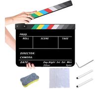Film Clapper Board, Acrylic Clapperboard Comes with Small Accessories,10 x 12 in Hollywood Movie,Movie Night Props, Film Gifts for Movies, TV Series, Live Studios, Advertising, etc