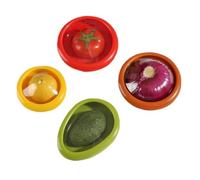 Film Closure Box, Set of 4 Saver for Cut Lemon, Sliced Onion, Half Avocado Tomato, Reusable Storage Containers for Fridge Fresh Keeper, Fruit and Vegetable Storage (4 Pcs)