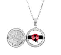 Film Dialogue Never Look Back Locket Necklace Hold Picture Jewelry Birthday Gift