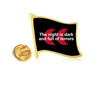 Film Dialogue Night Dark Terrors Golden Metal Flag Lapel Pin Badge