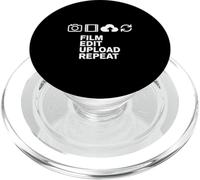 Film Edit Upload Repeat Content Creator Video Editing PopSockets PopGrip for MagSafe