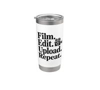 Film Edit Upload Repeat Creative Video Maker Stainless Steel Insulated Tumbler