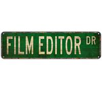 FILM EDITOR DR Vintage Tin Signs Art Plaque Aluminum for Bedroom Kitchen Garden Wall Bar Club Coffee Hanging Home Decor 4x16 Inch