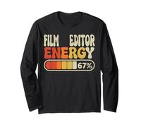 Film Editor Energy 67 Percent Funny Job Title Humor Long Sleeve T-Shirt
