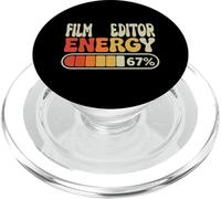 Film Editor Energy 67 Percent Funny Job Title Humor PopSockets PopGrip for MagSafe