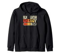Film Editor Energy 67 Percent Funny Job Title Humor Zip Hoodie
