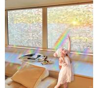 Film for Glass Windows 70 x 560 cm, Non-Adhesive Heat Control, UV Blocking Protection, Matt Stripe, Window Film Stripe Pattern, for Office, Crescent