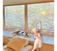 Film for Glass Windows 80 x 110 cm, Non-Adhesive Heat Control, UV Blocking Protection, Matt Stripe, Window Film Stripe Pattern, for Office, tulip
