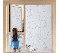Film for Glass Windows 90 x 90 cm, No Glue Window Sticker, Privacy, Opaque, UV Protection, Static Cling, Window Film Privacy, Thermal Window, for Office, vine