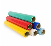 Film for Packaging, 50 cm Wide and Stretchable up to 300 metres in Length, Elastic Film Roll for Packaging, Red, Green, Blue, Yellow, Transparent and White - Ophituria (12 Rolls)