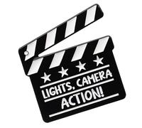 Film Pins Set - Lights Camera Action Clapperboard, Metal Lapel Brooch Accessory, Travel Pin with Durable Enamel Finish, Clothing Hat Bag Decoration for Handles, Shoulder Straps Jackets or Backpacks