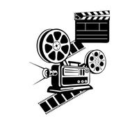 Film Playing Camera Vinyl Wall Decal Film Reels Wall Sticker Cinema Decoration Movie Film Projector Wall Art Posters-S-33x42cm