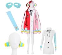 Film Red Cosplay Costume - Uta Theme Clothing, Party Dress | Cloak Wig Jacket Accessory, Holiday Carnival Set Outfit, Role Play Anime Clothing For Stage Event Performance Girls Ladies Fans