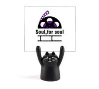 Film Words Heart for Heart Memo Holder Cartoon Black Cat Stand Decoration