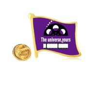 Film Words The Universe Yours Golden Metal Flag Lapel Pin Badge