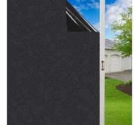 FILMGOO Blackout Window Film Privacy 100% Light Blocking Window Tint Anti-UV Heat Control No Adhesive Static Cling Window Tinting Film for Office Home Bedroom Bathroom(Black,90 x 200cm)