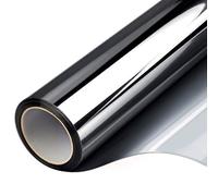 Filmgoo One Way Window Privacy Film, Window Tint for Home, Mirror Vinyl Roll Heat Control Anti UV Static Cling Sliding Door Coverings No Glue Garage Solar Paper (Black Silver,17.5 Inch X 7.8 Feet)