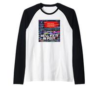 Filmmaker We'll Fix It in Post Video Editor Glitch Art Raglan Baseball Tee