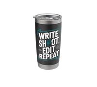 Filmmaker Write Shoot Edit Repeat Stainless Steel Insulated Tumbler
