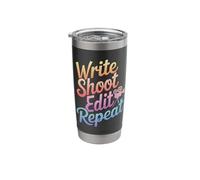 Filmmaker Write Shoot Edit Repeat Stainless Steel Insulated Tumbler