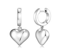 FILMOON 14K Gold Plated Sterling Silver Posts Charm Huggie Earrings for Women | Lightweight Love Heart Moon Flower Star Drop Dangle Huggie Charm Earring