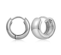 FILMOON Classic Chunkey Hinged Earrings Solid Silver Elegant for Women Daily Wear Safety Sleeper Earrings