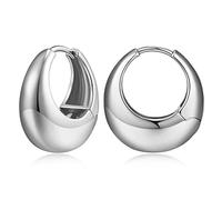 FILMOON Classic Chunkey Hinged Earrings Solid Silver Elegant Tote Handbag Design for Women Daily Wear Safety Sleeper Earrings