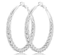 FILMOON Hoop Earrings Double Rope Braided for Women Daily Wear
