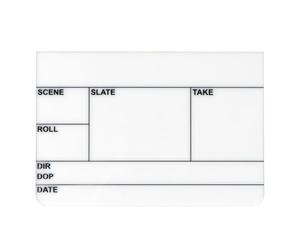 Filmsticks Acrylic Board MEDIUM UK/EU Layout, 280 x 190 mm, Premium Wipe-Clean Film Slate Board, Professional Replacement Clapperboard Board for Film & TV Production