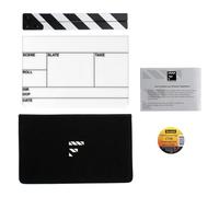 Filmsticks Medium 11" Premium Clapperboard Kit - Professional All-Weather Acrylic & ABS Slates for Motion Picture, EU/USA Layout Options, with Tongue-and-Groove Clapper Sticks