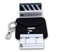 Filmsticks Premium Clapperboard Kit NANO EU Layout, 76x70 mm, Acrylic Film Slate with All Weather ABS Clapper Sticks, Compact Professional Movie Slate for Film and TV Production