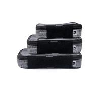 Filmsticks Set of Small, Medium & Large Transparent TPU Storage Cases - BLACK UPGRADED KIT, Premium Clear TPU Storage Case, Dual-Zipper, Hook-&-Loop Spine, Carabiner Loop - Professional Gear Organizer