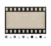 Filmstrip Felt Bulletin Board Self-Adhesive Pin Board Memo Display Pad for Wall Decorative Picture Framed Display Board Felt Board Tiles 32.6x21.6cm/13x8.5in with Pins for Home Office School (Rex)