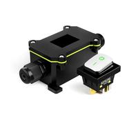 FILN Toggle Switch 110v 220v with Waterproof Box 4 Way DPST ON Off Push Button Switch Green LED Boat Marine Rocker Switches Junction Box(1PCS Green Stainless Steel)