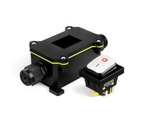 FILN Toggle Switch 110v 220v with Waterproof Box 4 Way DPST ON Off Push Button Switch Red/Green LED Boat Marine Rocker Switches Junction Box(1PCS Red Stainless Steel)