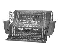 FILO ESTILO Spiritual Gifts for Women, Men, Scripture Blanket, Religious Gifts, Christian, Inspirational, Catholic, Faith, God Gifts, Healing Throw Blanket for Prayer 60x50 Inches (Grey)