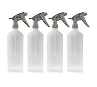 Filo Trigger Spray Bottles 4x 1L Chemical Resistant - Heavy Duty Garden & Car Cleaning Set |Reusable, Plant Mist Spritzer for Detailing, Plastic Handheld & Industrial Use. (PACK OF 4)