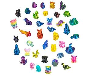 FILOEEX 40Pcs Mini 3D Printed Animals, 3D Printer Toys for Adults, Colorful Mini 3D Animals Figurines for Desk Decor, Educational Play & Stress Relief, Random Style & Colour