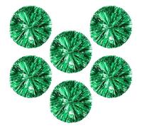 FILOEEX 6pcs Cheerleader Cheerleading Pom Poms Metallic Foil Pompoms Cheerleading Pom Poms with Handle Sports Pompoms Cheer for Training,Circus,Dance,Baton Twirling,Dancing Streamers (green)