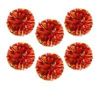 FILOEEX 6pcs Cheerleader Cheerleading Pom Poms Metallic Foil Pompoms Cheerleading Pom Poms with Handle Sports Pompoms Cheer for Training,Circus,Dance,Baton Twirling,Dancing Streamers (MIX C)