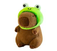 FILOEEX Capybara Plush Capybara Toy Capybaras Teddy With Frog Hat Cappybaras Gifts for Adults and Teens Soft Plush Stuffed Animal Pillow Novelty Animal Plushs For Home Decor 23cm