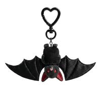 FILOEEX Cute Bat Plush Keychain, Soft Stuffed Bat Keyring with Heart Clasp, 20cm Gothic Halloween Bag Charm, Kawaii Black Bats Pendant for Keys, Backpack, Purse, Spooky Goth Aesthetic Gift for Adults