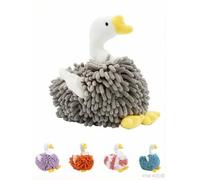 FILOEEX New Cute Swan Shaped Chenille Hand Towel, Duck Hands Towels for Bathroom Kitchen Home Decor, Soft Fluffy Animal-Themed Towel with Hanging Loop, Highly Absorbent (Grey)