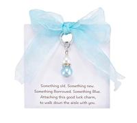 FILOEEX Something Blue for Bride, Wedding Bouquet Charm, Bridal Shower Gifts, Exquisite Wedding Gift for Bride from Mom, Sister, Best Friend, Brides Accessories (A)